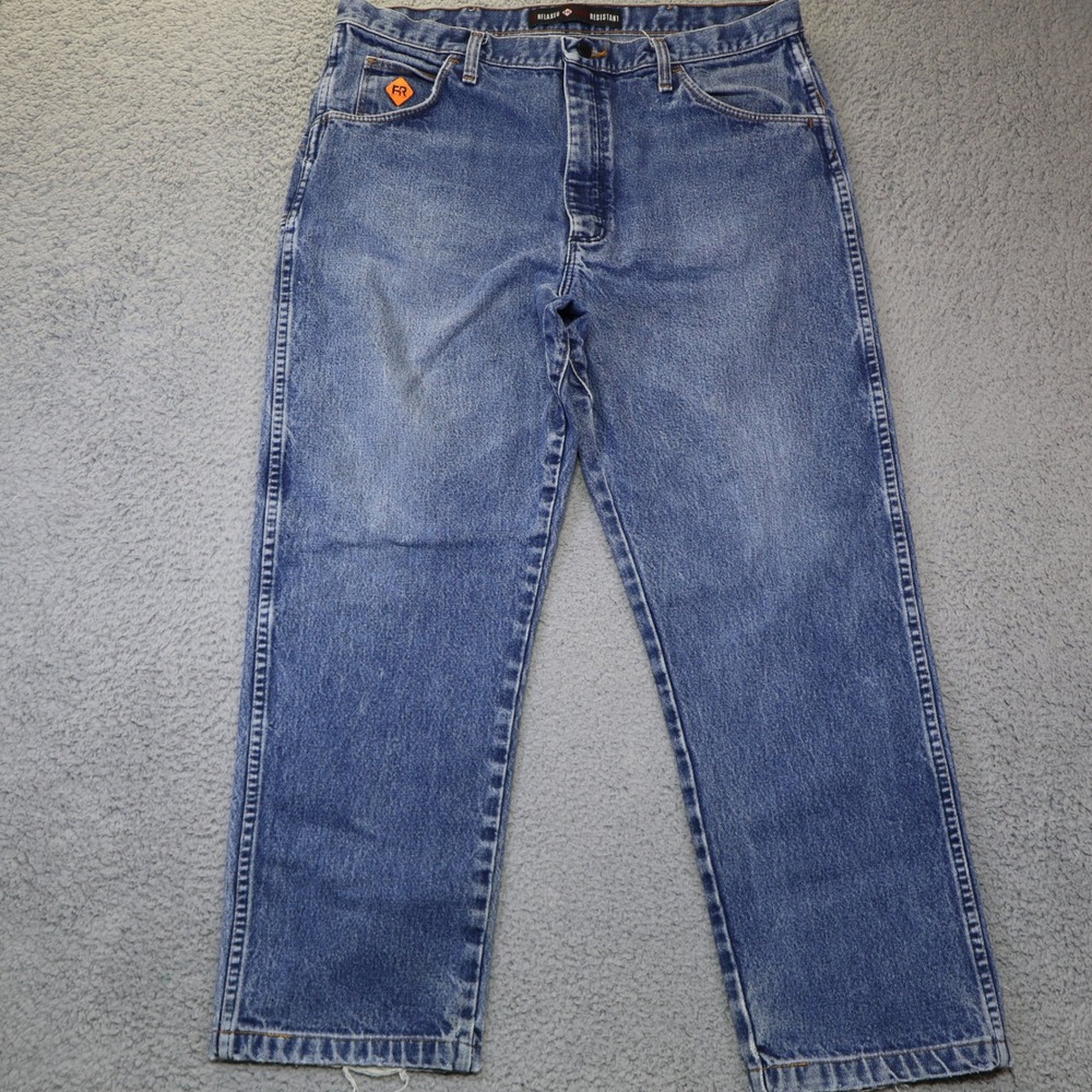 Wrangler FR Flame Resistant Relaxed Fit Jeans Blue Denim 38x32 FR31MWZ Workwear